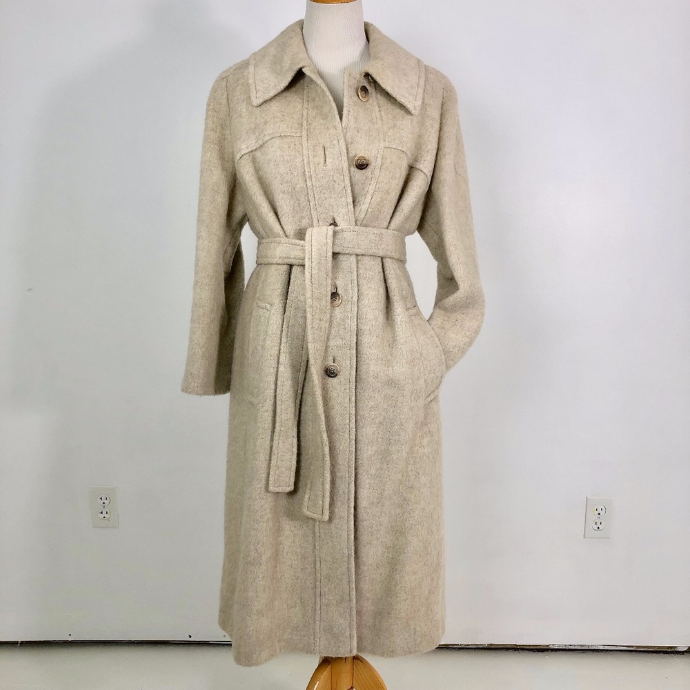 Vintage 60's/70's Wool Belted Coat - Size M